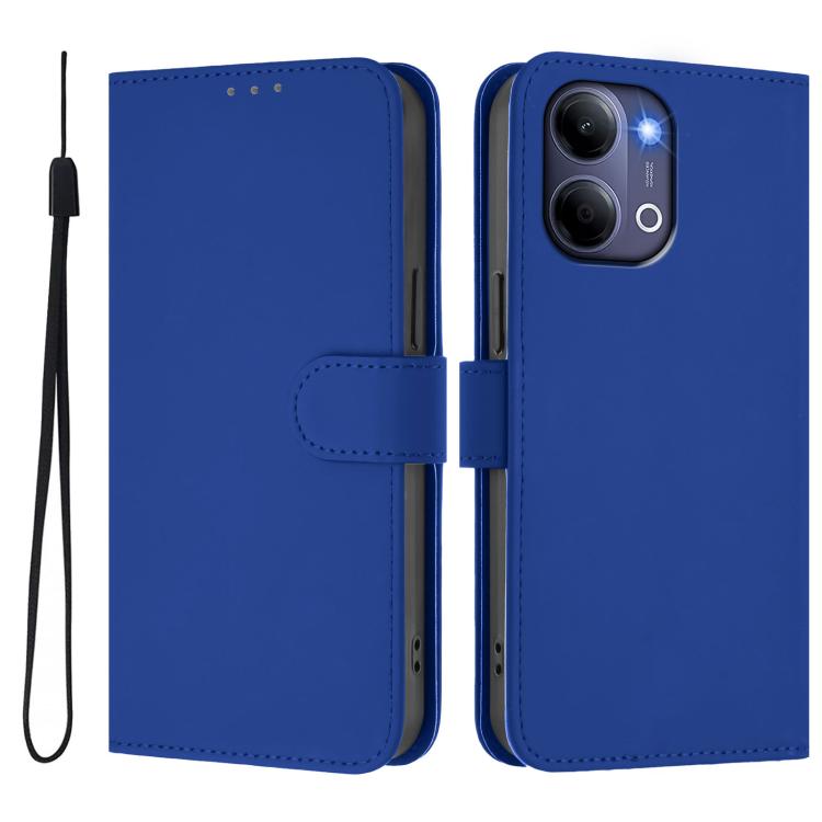For vivo Y21 5G 2026 Global / Y05 4G Skin Feel Solid Color Leather Phone Case with Lanyard