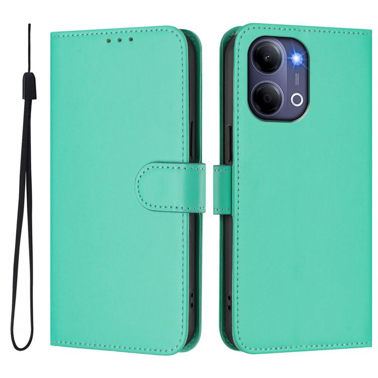 For vivo Y21 5G 2026 Global / Y05 4G Skin Feel Solid Color Leather Phone Case with Lanyard