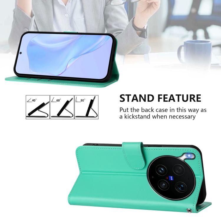 For vivo X300 Ultra Skin Feel Solid Color Leather Phone Case with Lanyard