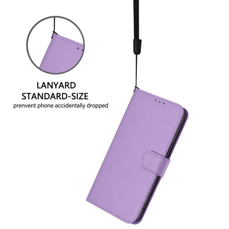 For vivo X300s Skin Feel Solid Color Leather Phone Case with Lanyard
