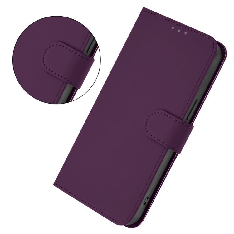 For vivo X300s Skin Feel Solid Color Leather Phone Case with Lanyard