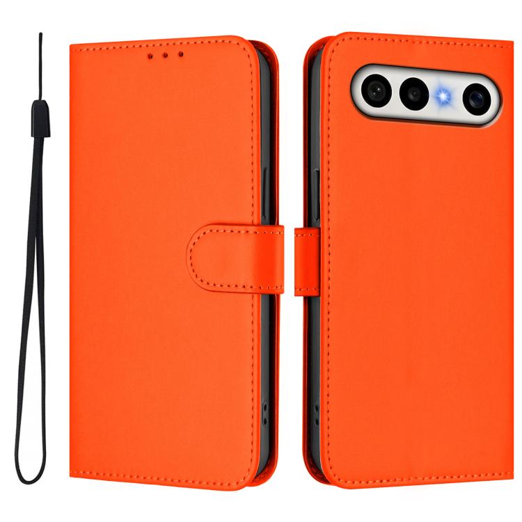 For vivo X300 FE 5G Zeiss/S50 Pro Mini 5G Skin Feel Solid Color Leather Phone Case with Lanyard