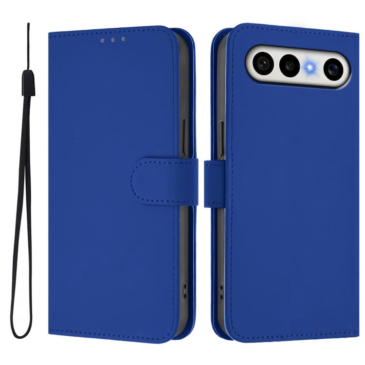 For vivo X300 FE 5G Zeiss/S50 Pro Mini 5G Skin Feel Solid Color Leather Phone Case with Lanyard