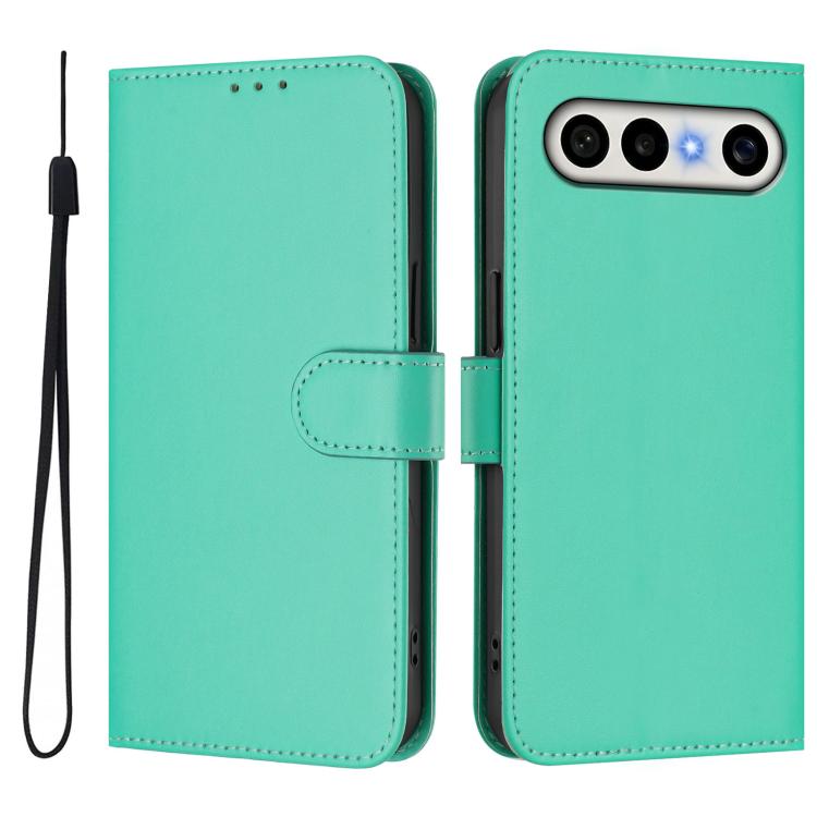 For vivo X300 FE 5G Zeiss/S50 Pro Mini 5G Skin Feel Solid Color Leather Phone Case with Lanyard