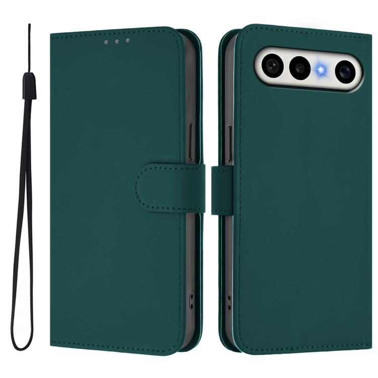For vivo X300 FE 5G Zeiss/S50 Pro Mini 5G Skin Feel Solid Color Leather Phone Case with Lanyard