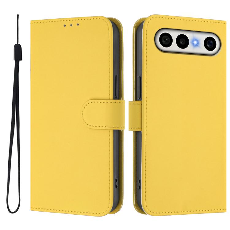For vivo X300 FE 5G Zeiss/S50 Pro Mini 5G Skin Feel Solid Color Leather Phone Case with Lanyard