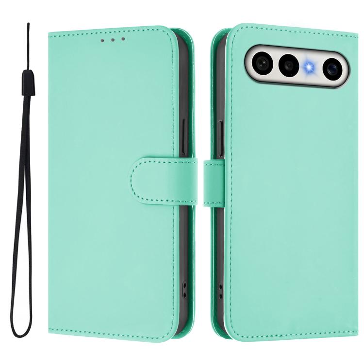 For vivo X300 FE 5G Zeiss/S50 Pro Mini 5G Skin Feel Solid Color Leather Phone Case with Lanyard