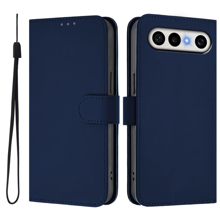 For vivo X300 FE 5G Zeiss/S50 Pro Mini 5G Skin Feel Solid Color Leather Phone Case with Lanyard