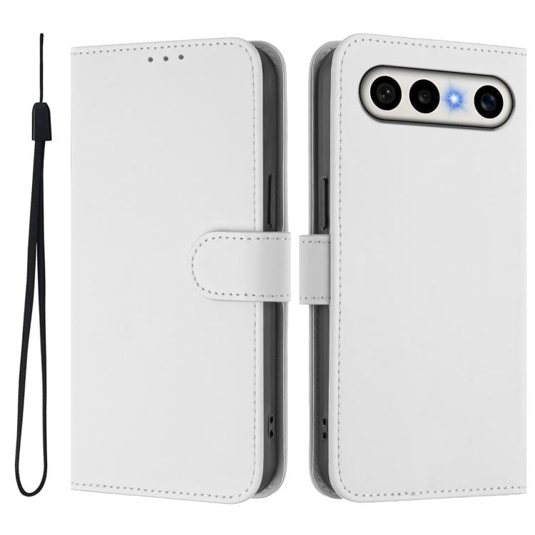 For vivo X300 FE 5G Zeiss/S50 Pro Mini 5G Skin Feel Solid Color Leather Phone Case with Lanyard