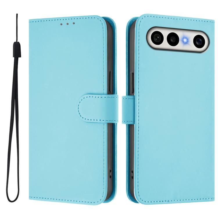 For vivo X300 FE 5G Zeiss/S50 Pro Mini 5G Skin Feel Solid Color Leather Phone Case with Lanyard