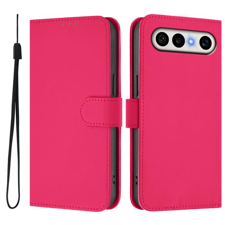 For vivo X300 FE 5G Zeiss/S50 Pro Mini 5G Skin Feel Solid Color Leather Phone Case with Lanyard