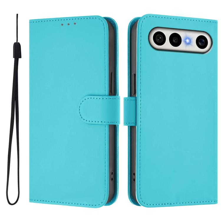 For vivo X300 FE 5G Zeiss/S50 Pro Mini 5G Skin Feel Solid Color Leather Phone Case with Lanyard