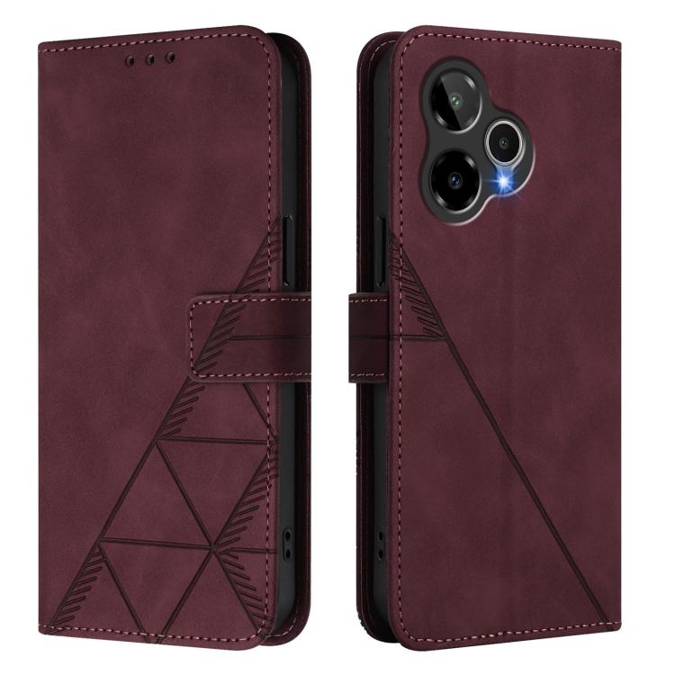 For Cricket Icon Plus 2026 / Icon 7 5G Crossbody 3D Embossed Flip Leather Phone Case