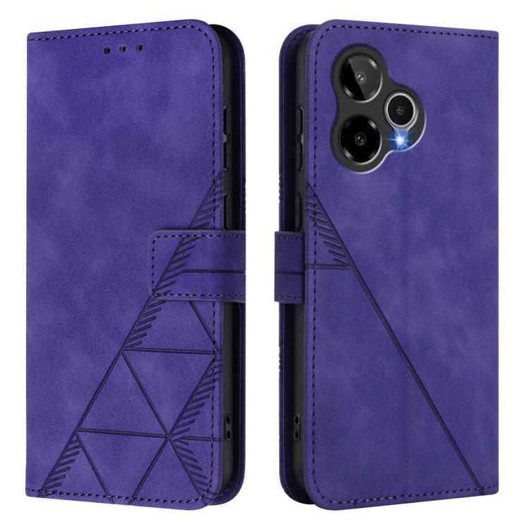 For Cricket Icon Plus 2026 / Icon 7 5G Crossbody 3D Embossed Flip Leather Phone Case