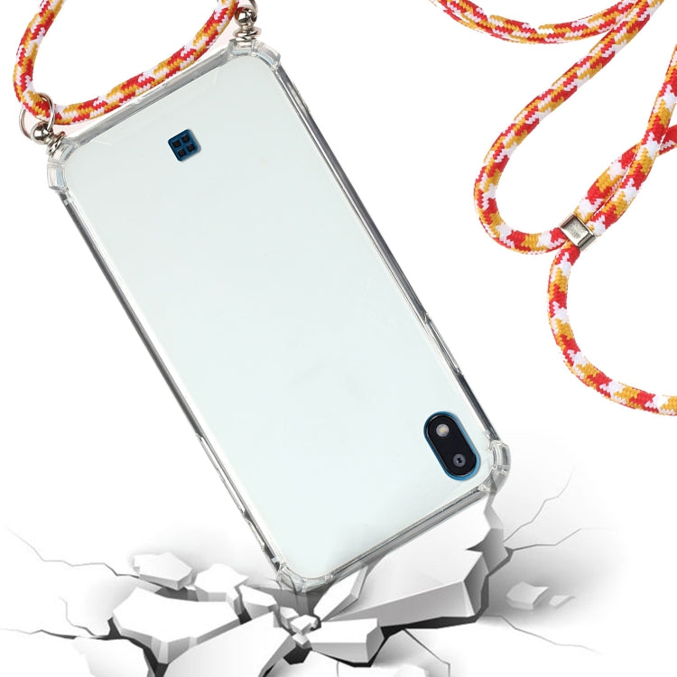 For LG K20 (2019) Four-Corner Shockproof Transparent TPU Protective Case with Lanyard