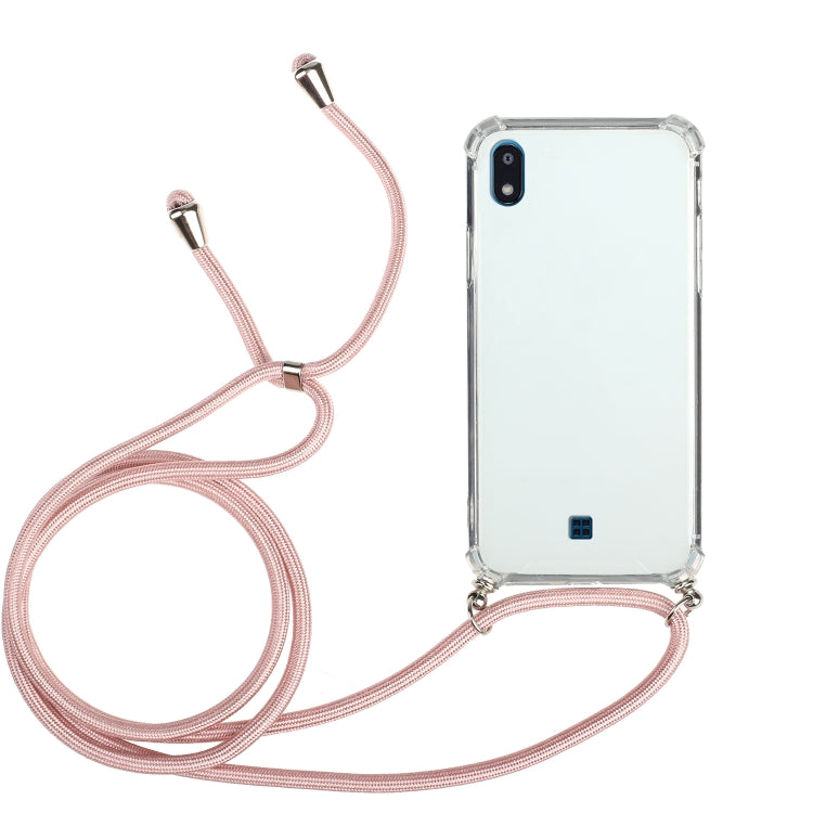 For LG K20 (2019) Four-Corner Shockproof Transparent TPU Protective Case with Lanyard
