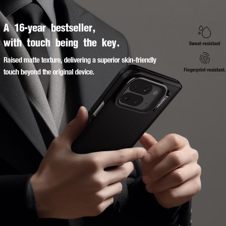For Google Pixel 10 Pro Fold NILLKIN Frosted Prop PC + TPU Transparent Mirror Cover Phone Case - Black