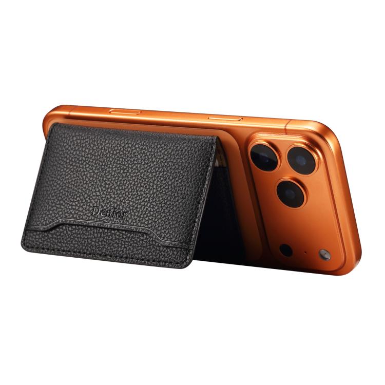 Denior V23 Litchi Texture MagSafe Wallet Leather Card Holder Bag