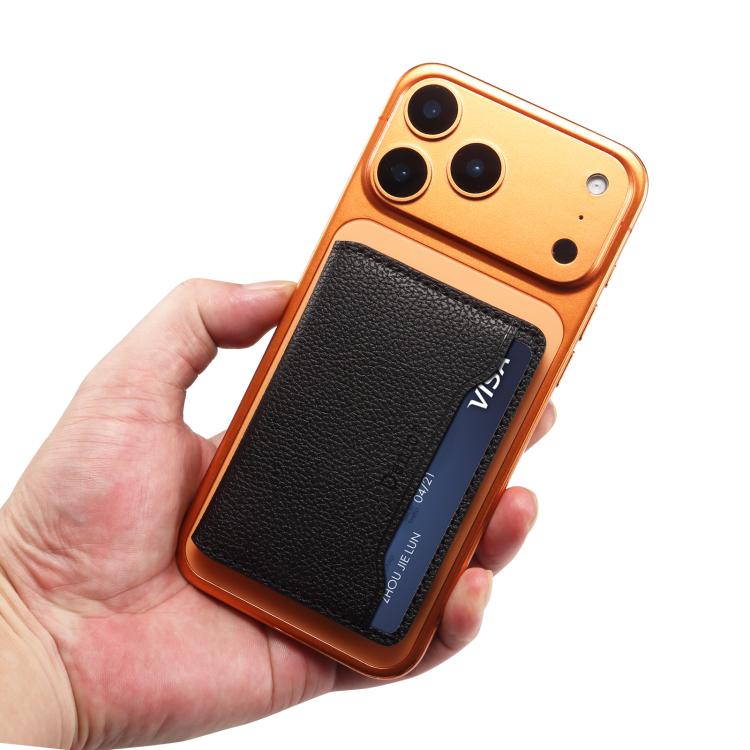 Denior V23 Litchi Texture MagSafe Wallet Leather Card Holder Bag