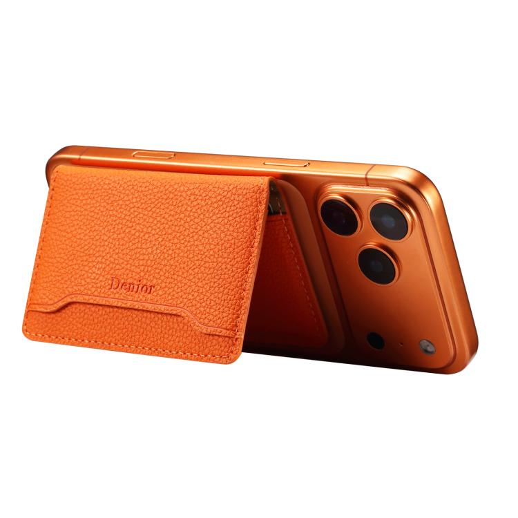 Denior V23 Litchi Texture MagSafe Wallet Leather Card Holder Bag