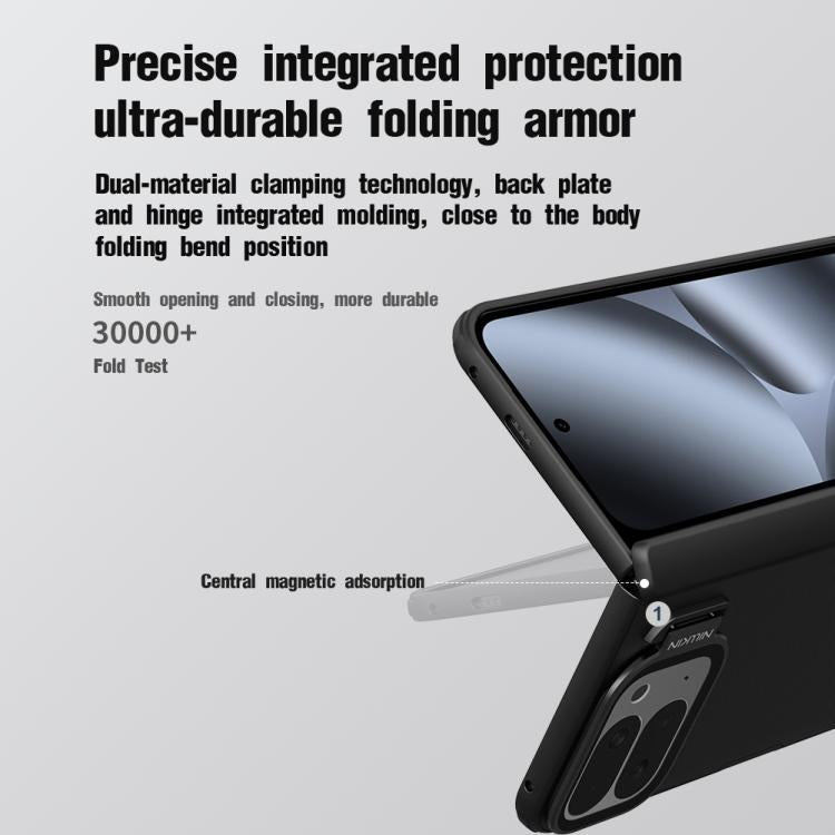 For Google Pixel 10 Pro Fold NILLKIN Frosted Prop PC + TPU MagSafe Magnetic Transparent Mirror Cover Phone Case - Black