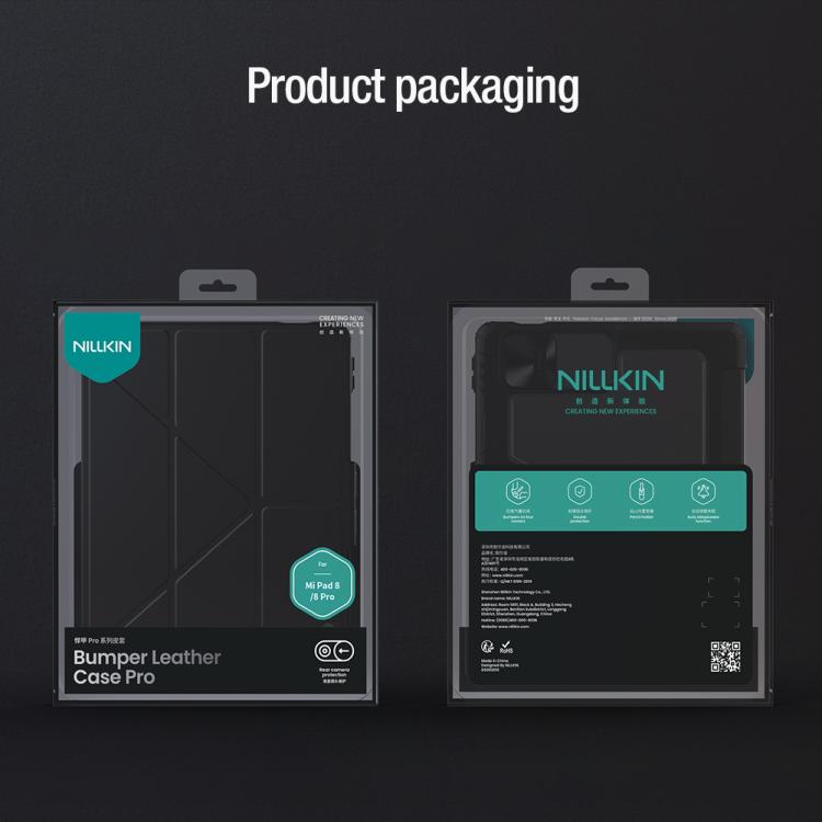 For Xiaomi Pad 8 / 8 Pro NILLKIN Bumper Pro Multi-angle Folding Style Tablet Leather Case - Black