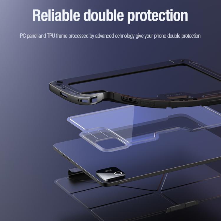 For Xiaomi Pad 8 / 8 Pro NILLKIN Bumper Pro Multi-angle Folding Style Tablet Leather Case - Black