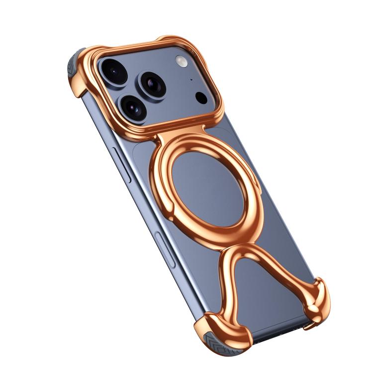 For iPhone 17 Pro Liquid Plating PC Hollow MagSafe Phone Case