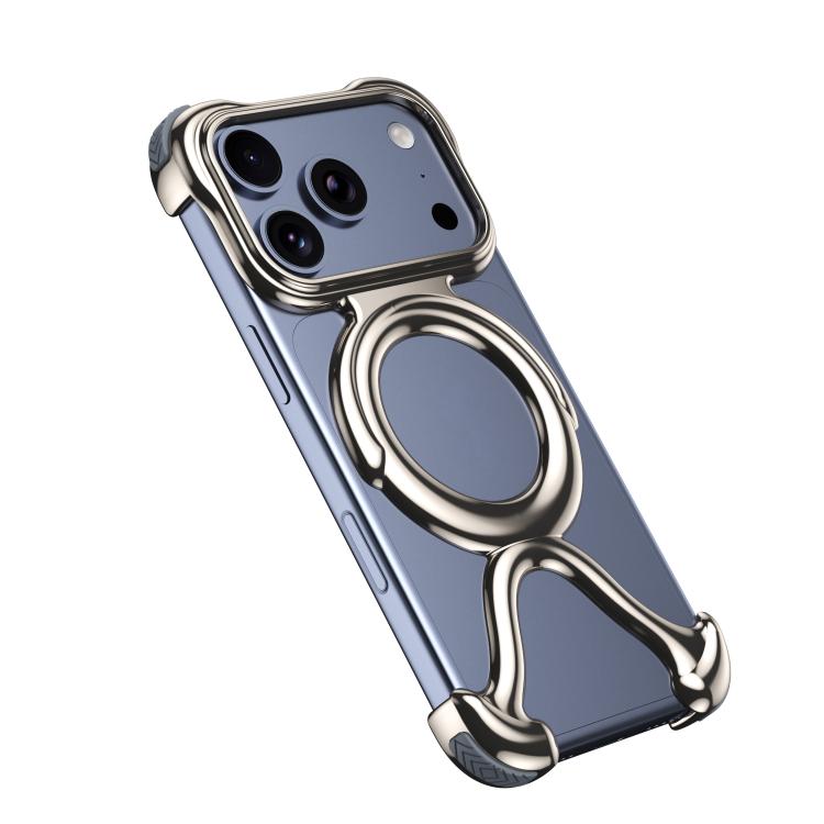 For iPhone 17 Pro Liquid Plating PC Hollow MagSafe Phone Case