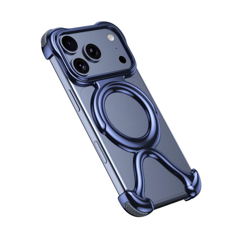 For iPhone 17 Pro Liquid Plating PC Hollow MagSafe Phone Case