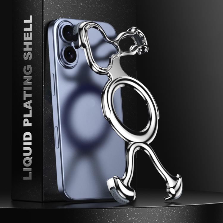 For iPhone 17 Liquid Plating PC Hollow MagSafe Phone Case