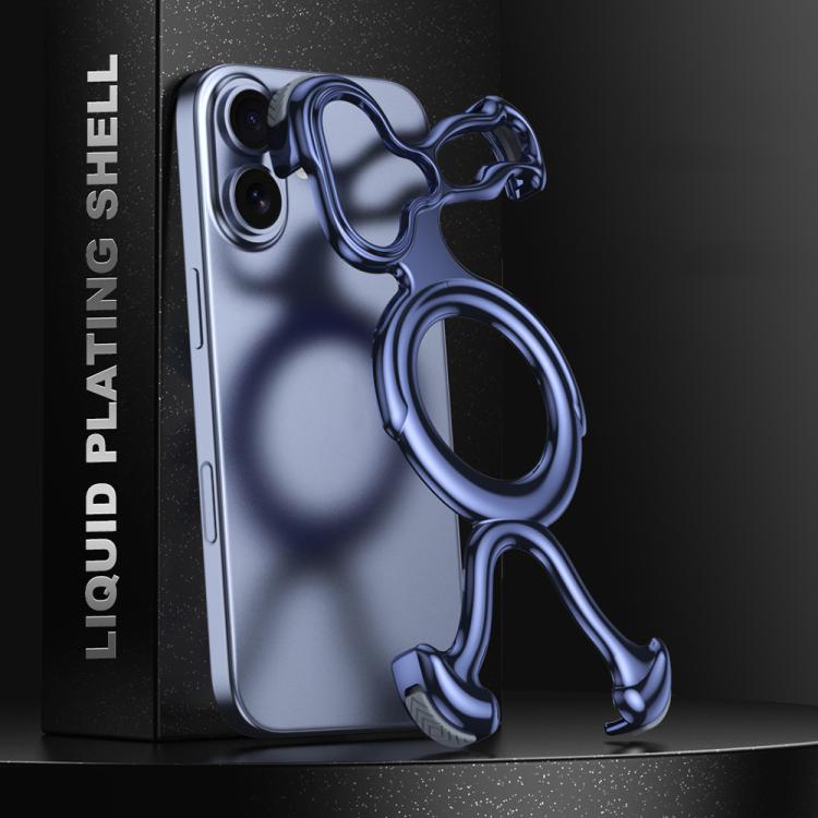 For iPhone 17 Liquid Plating PC Hollow MagSafe Phone Case