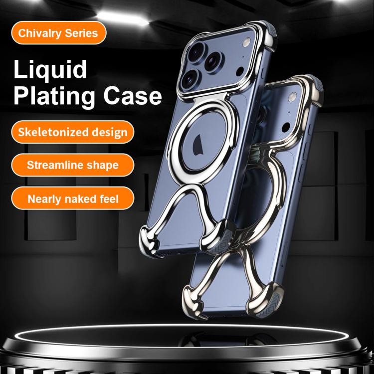 For iPhone 17 Pro Max Liquid Plating PC Hollow MagSafe Phone Case