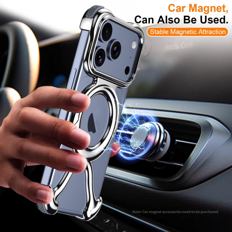 For iPhone 17 Pro Max Liquid Plating PC Hollow MagSafe Phone Case