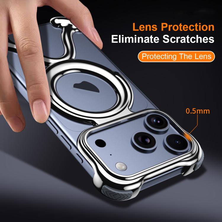 For iPhone 17 Pro Max Liquid Plating PC Hollow MagSafe Phone Case
