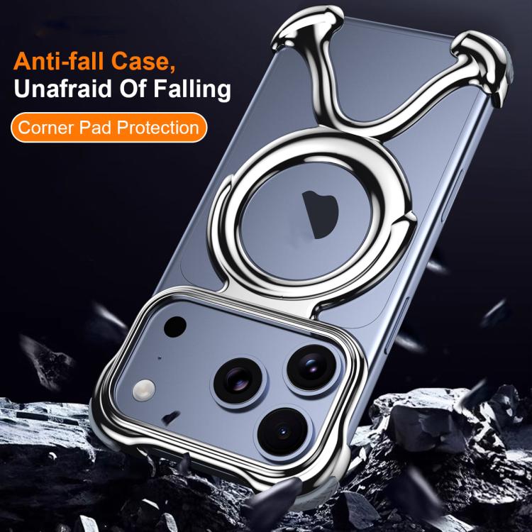 For iPhone 17 Pro Max Liquid Plating PC Hollow MagSafe Phone Case
