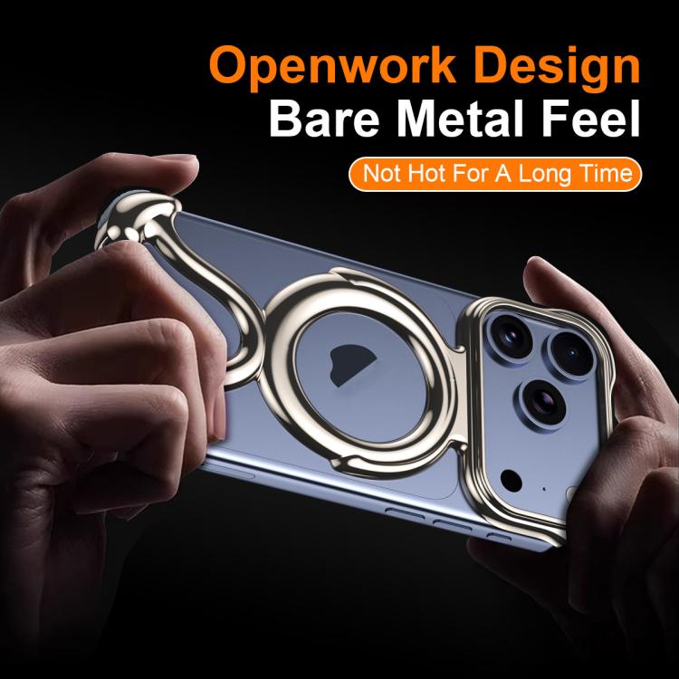 For iPhone 17 Pro Max Liquid Plating PC Hollow MagSafe Phone Case