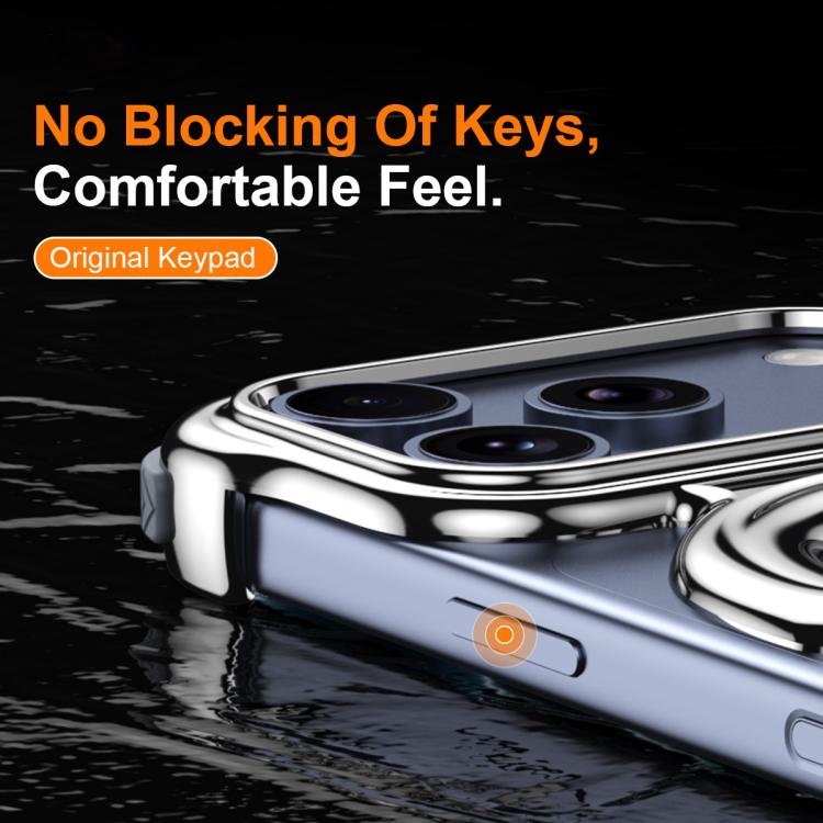 For iPhone 17 Pro Max Liquid Plating PC Hollow MagSafe Phone Case