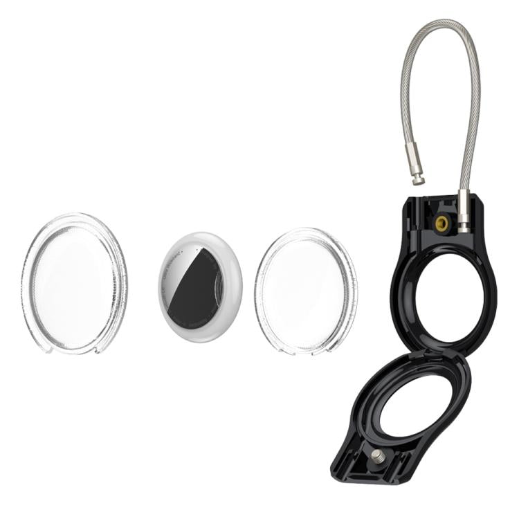 For AirTag 2nd Gen / AirTag 1st Gen Positioning Tracker Steel Wire Hook Waterproof Protective Cover