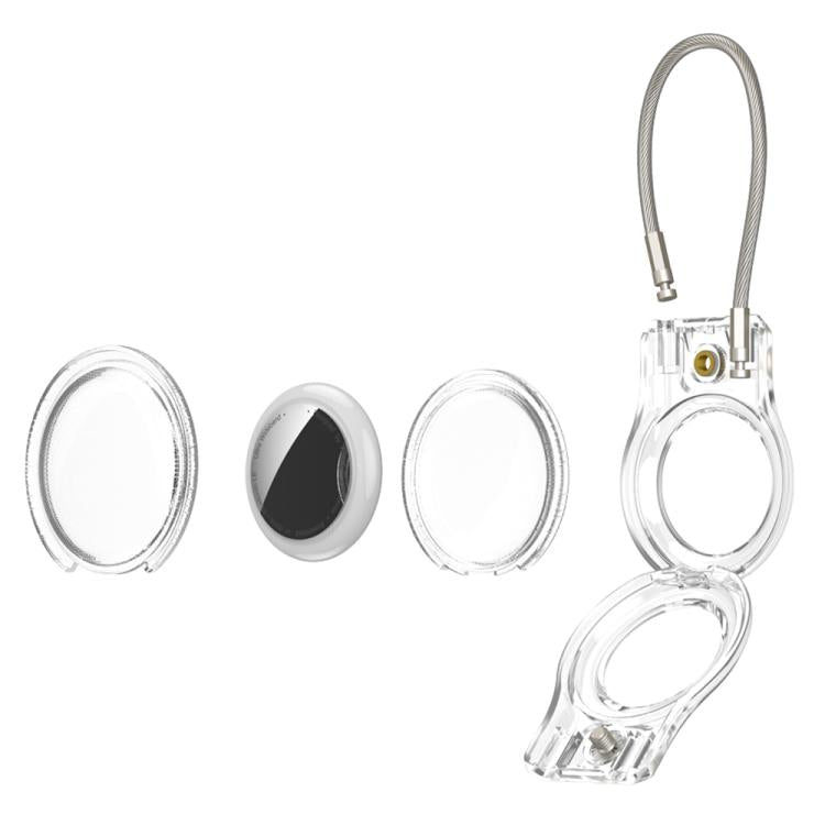 For AirTag 2nd Gen / AirTag 1st Gen Positioning Tracker Steel Wire Hook Waterproof Protective Cover