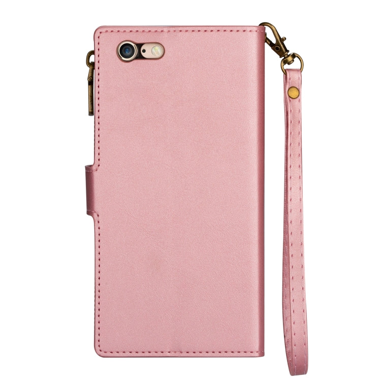 Zipper Multi-card Slots Horizontal Flip PU Leather Case with Holder & Card Slots & Wallet & Lanyard & Photo Frame for iPhone 6s Plus / 6 Plus