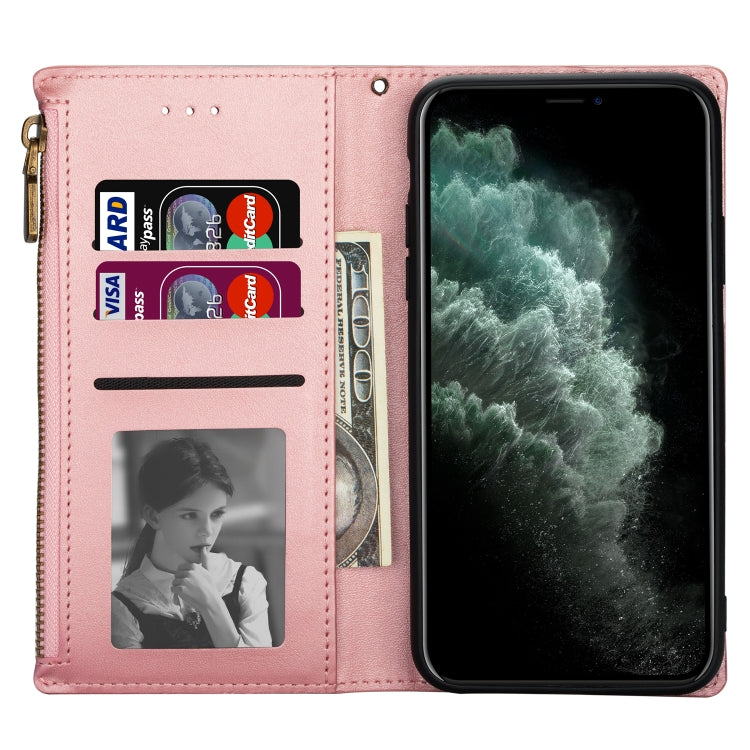 Zipper Multi-card Slots Horizontal Flip PU Leather Case with Holder & Card Slots & Wallet & Lanyard & Photo Frame for iPhone 6s Plus / 6 Plus
