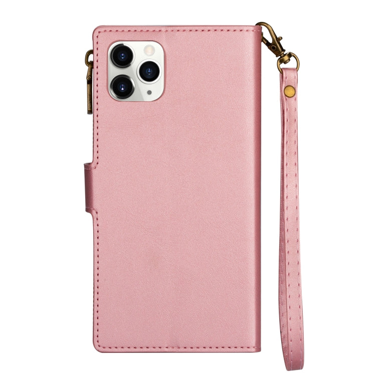 For iPhone 11 Pro Max Zipper Multi-card Slots Horizontal Flip PU Leather Case with Holder & Card Slots & Wallet & Lanyard & Photo Frame