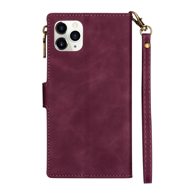 For iPhone 11 Zipper Multi-card Slots Horizontal Flip PU Leather Case with Holder & Card Slots & Wallet & Lanyard & Photo Frame