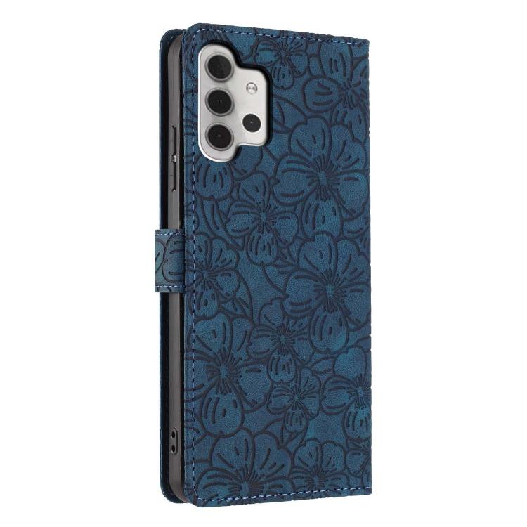 For Samsung Galaxy A13 4G Cherry Blossoms Embossed Leather Phone Case