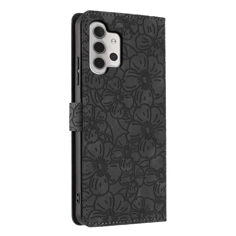 For Samsung Galaxy A13 4G Cherry Blossoms Embossed Leather Phone Case