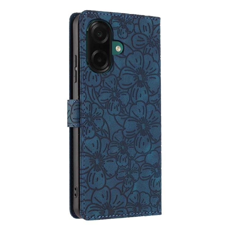 For Samsung Galaxy A05 Cherry Blossoms Embossed Leather Phone Case