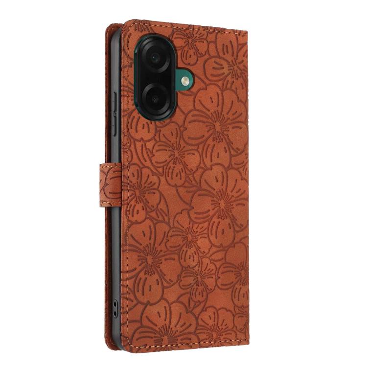 For Samsung Galaxy A05 Cherry Blossoms Embossed Leather Phone Case
