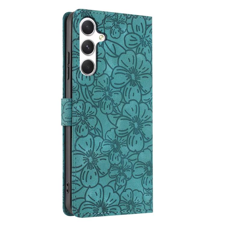 For Samsung Galaxy A15 Cherry Blossoms Embossed Leather Phone Case