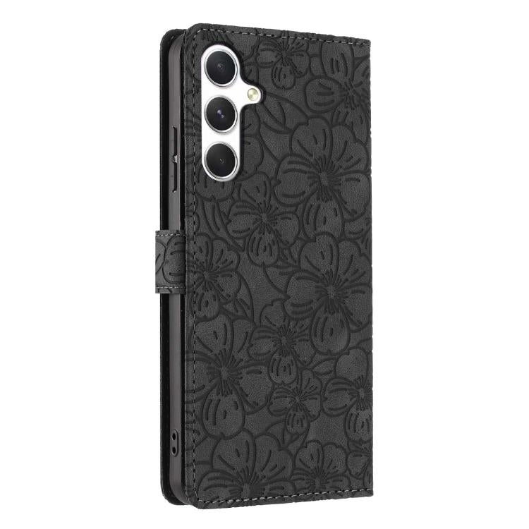 For Samsung Galaxy A25 5G Cherry Blossoms Embossed Leather Phone Case